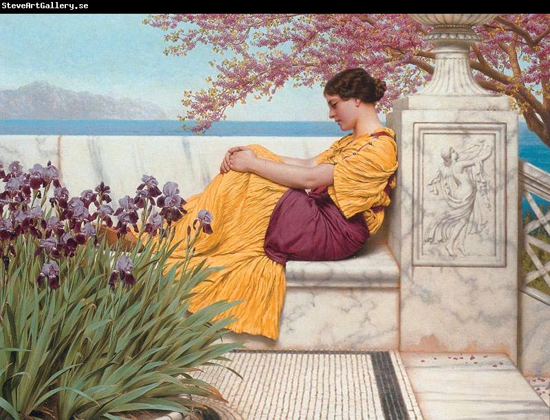 John William Godward Under the Blossom that Hangs on the Bough